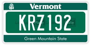 KRZ192  license plate in VT