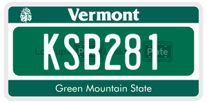 KSB281  license plate in VT