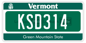 KSD314  license plate in VT