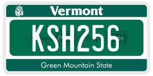 KSH256  license plate in VT