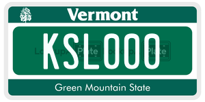 KSL000  license plate in VT