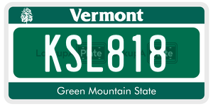 KSL818  license plate in VT