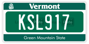 KSL917  license plate in VT