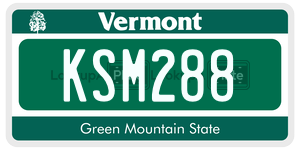 KSM288  license plate in VT