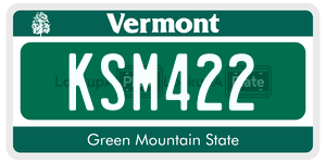 KSM422  license plate in VT