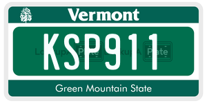KSP911  license plate in VT