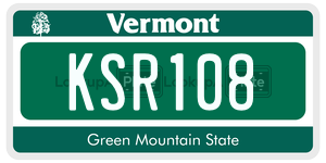KSR108  license plate in VT