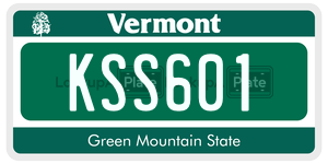 KSS601  license plate in VT