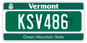 KSV486 license plate in Vermont