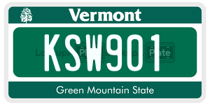KSW901  license plate in VT