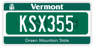 KSX355 license plate in Vermont