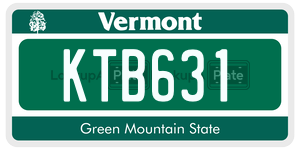 KTB631  license plate in VT