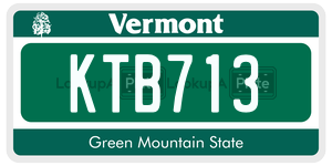KTB713  license plate in VT