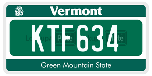 KTF634 license plate in Vermont