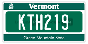 KTH219  license plate in VT