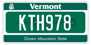 KTH978  license plate in VT