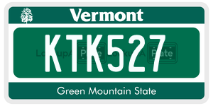 KTK527  license plate in VT