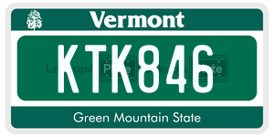 KTK846  license plate in VT