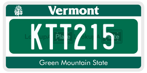 KTT215  license plate in VT