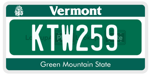 KTW259 license plate in Vermont