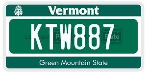 KTW887  license plate in VT