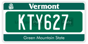 KTY627  license plate in VT