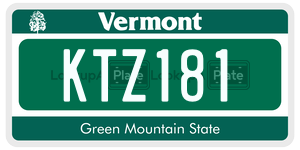KTZ181  license plate in VT