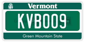 KVB009 license plate in Vermont