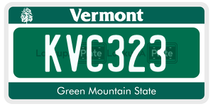 KVC323  license plate in VT