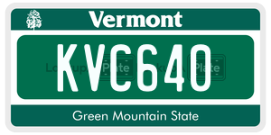 KVC640  license plate in VT