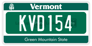 KVD154  license plate in VT