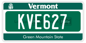 KVE627  license plate in VT