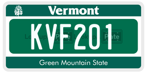 KVF201  license plate in VT