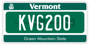 KVG200  license plate in VT