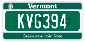 KVG394 license plate in Vermont