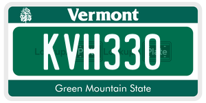 KVH330  license plate in VT