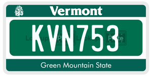 KVN753  license plate in VT
