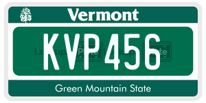 KVP456 license plate in Vermont