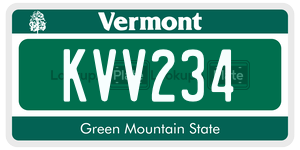 KVV234  license plate in VT