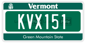 KVX151  license plate in VT