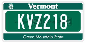 KVZ218  license plate in VT