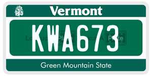 KWA673  license plate in VT