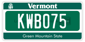 KWB075  license plate in VT