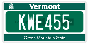 KWE455 license plate in Vermont