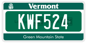 KWF524  license plate in VT