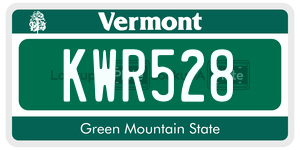 KWR528 license plate in Vermont