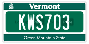 KWS703  license plate in VT