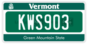 KWS903  license plate in VT