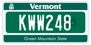 KWW248  license plate in VT