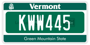 KWW445  license plate in VT